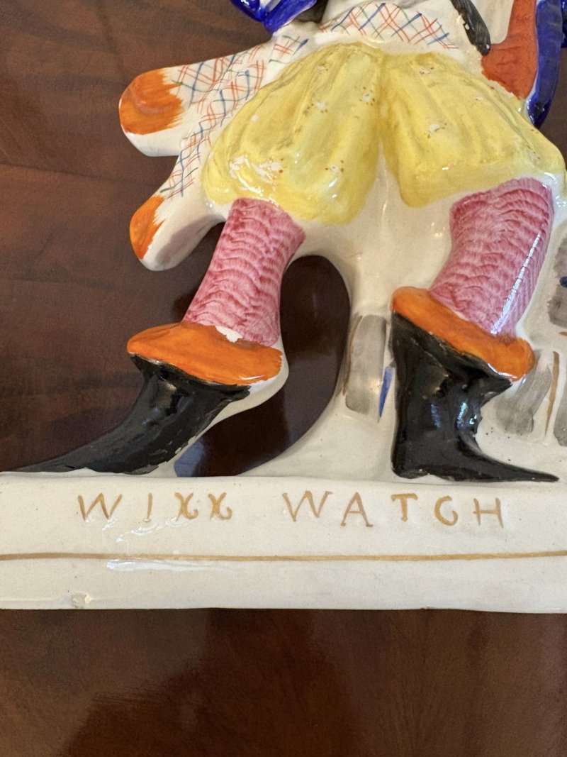 Large Antique Victorian Quality Staffordshire Flatback Figure of Will Watch Smuggler - Image 10